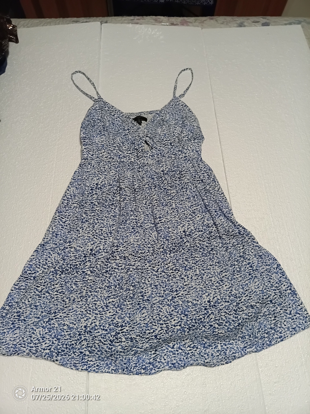 Banana Republic Blue and White Spaghetti Strap Maxi Dress